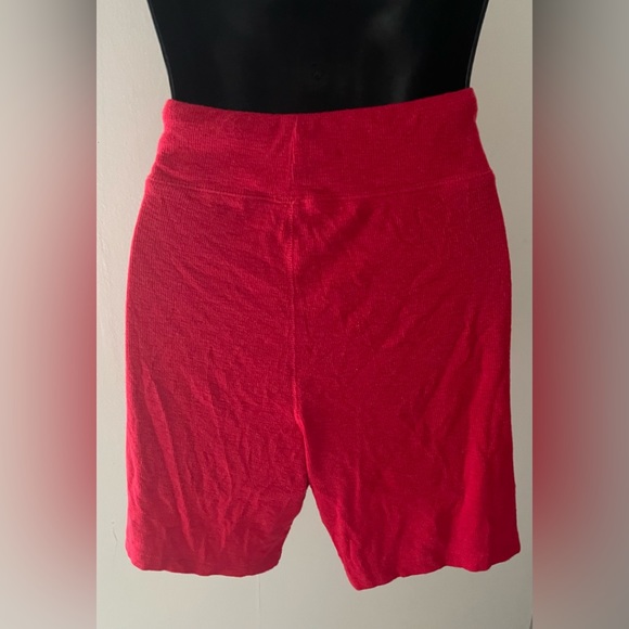 Aerie Red Ribbed Pj Shorts Size Medium - Picture 3 of 9